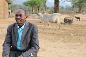 Kala azar patient sitting in the village telling his story