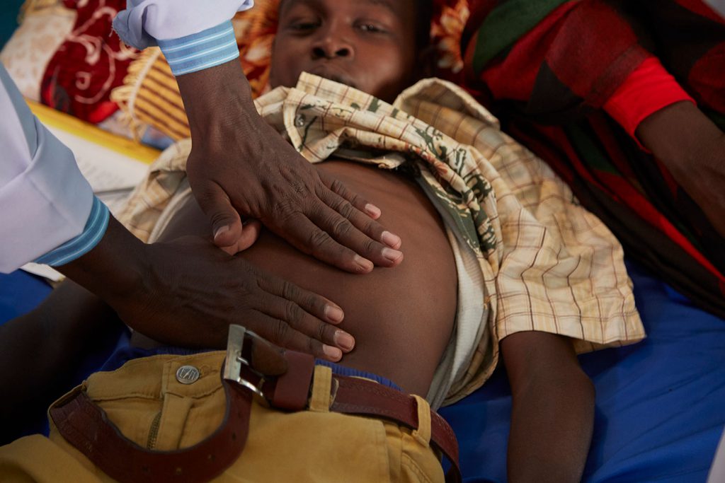 Little boy being examined by a doctor